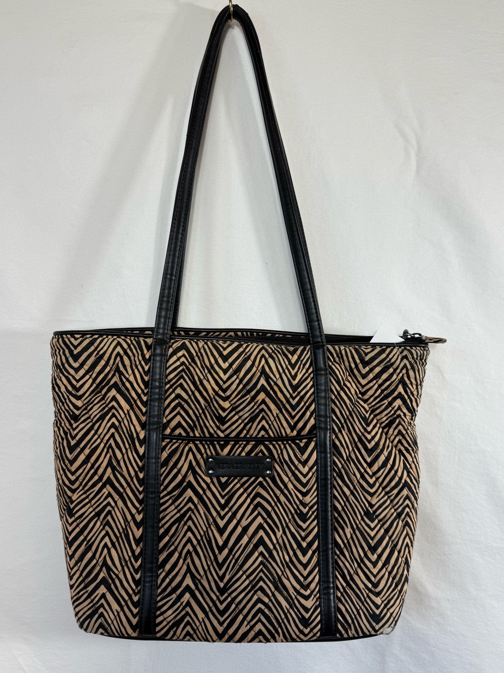 Vera Bradley Black and Tan Zebra-Print Tote - Picture 2 of 7